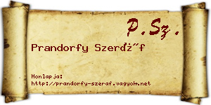 Prandorfy Szeráf névjegykártya